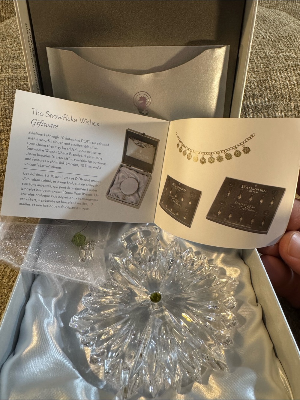 Waterford Crystal Snowflake Wishes Prosperity Christmas Ornament 2019 - Picture 6 of 10